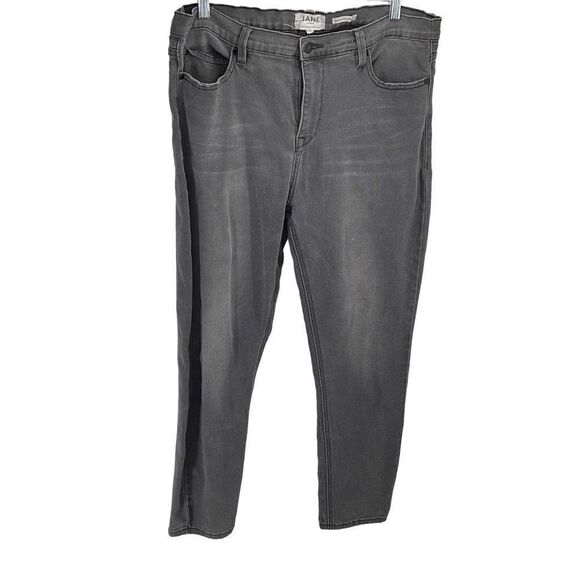 JANE Jeans high waist Casual Mid Rise Skinny Jeans Denim Pants Black 14 Large - Picture 7 of 9